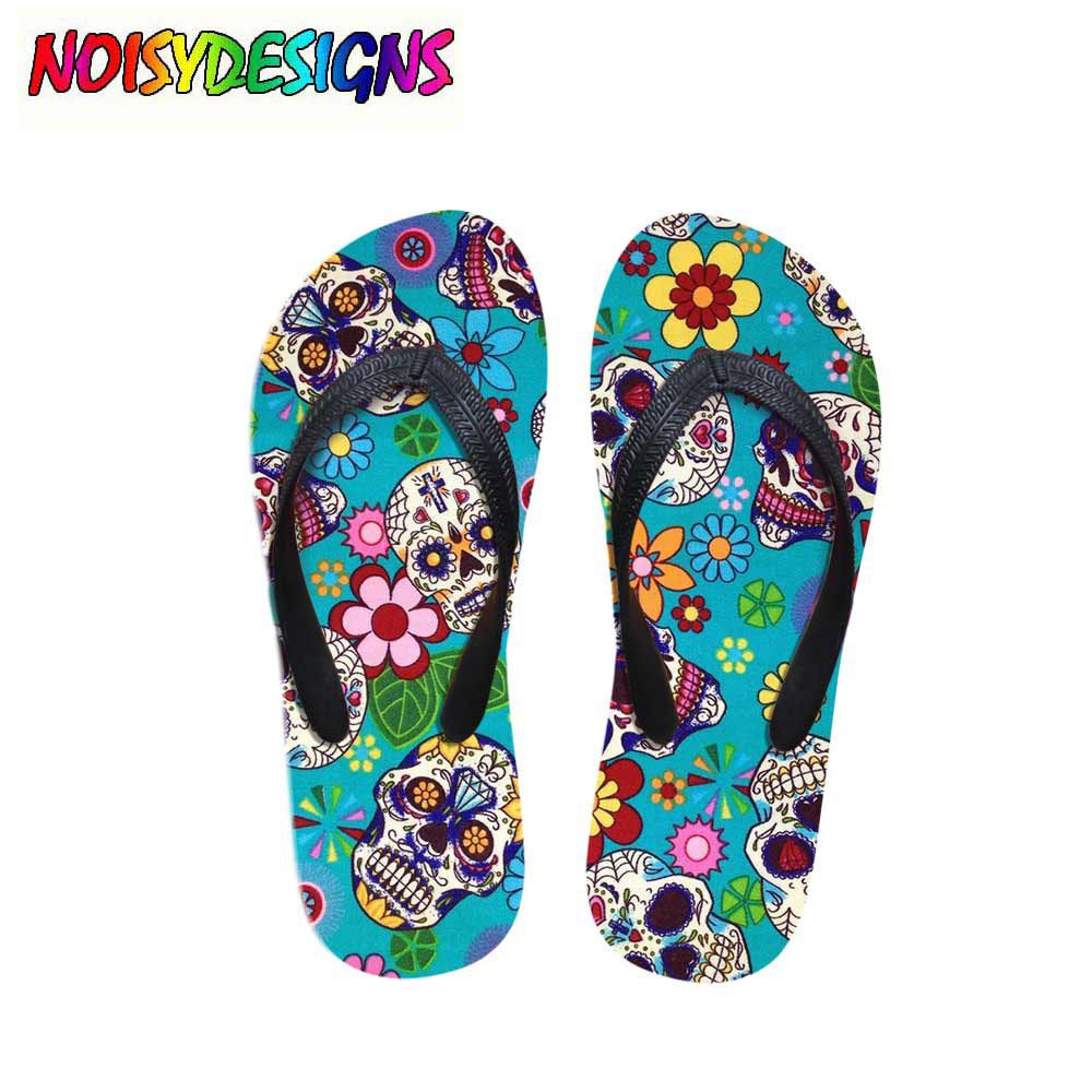 skull flip flops womens