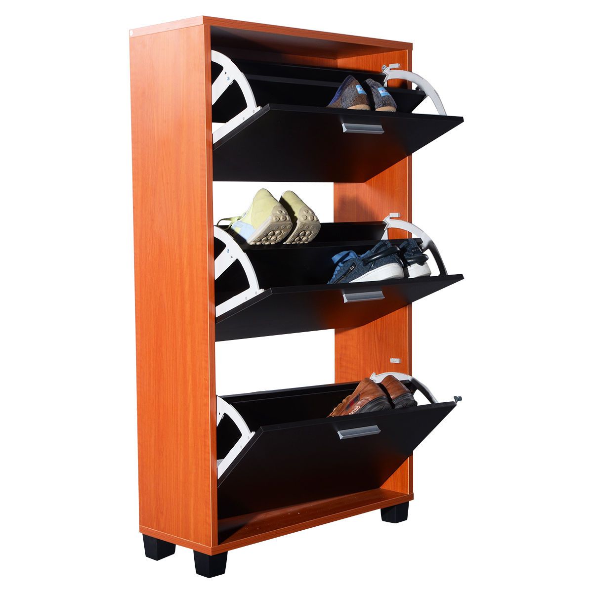 2019 Costway Wooden Shoe Organizer 3 Drawers Cabinet