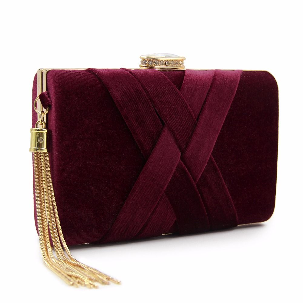 maroon clutch bag