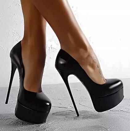 black high heels red sole