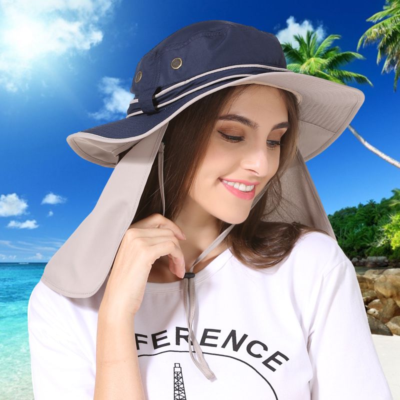 navy blue bucket hat with string