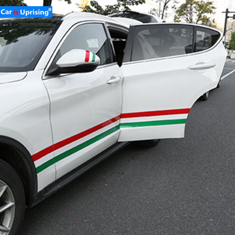 Italien Flagge Racing Emblem white2 Auto lustige Aufkleber PVC Aufkleber Styling f/ür Alfa Romeo Giulietta Giulia Stelvio 147 156 159 166 Mito GT Autozubeh/ör