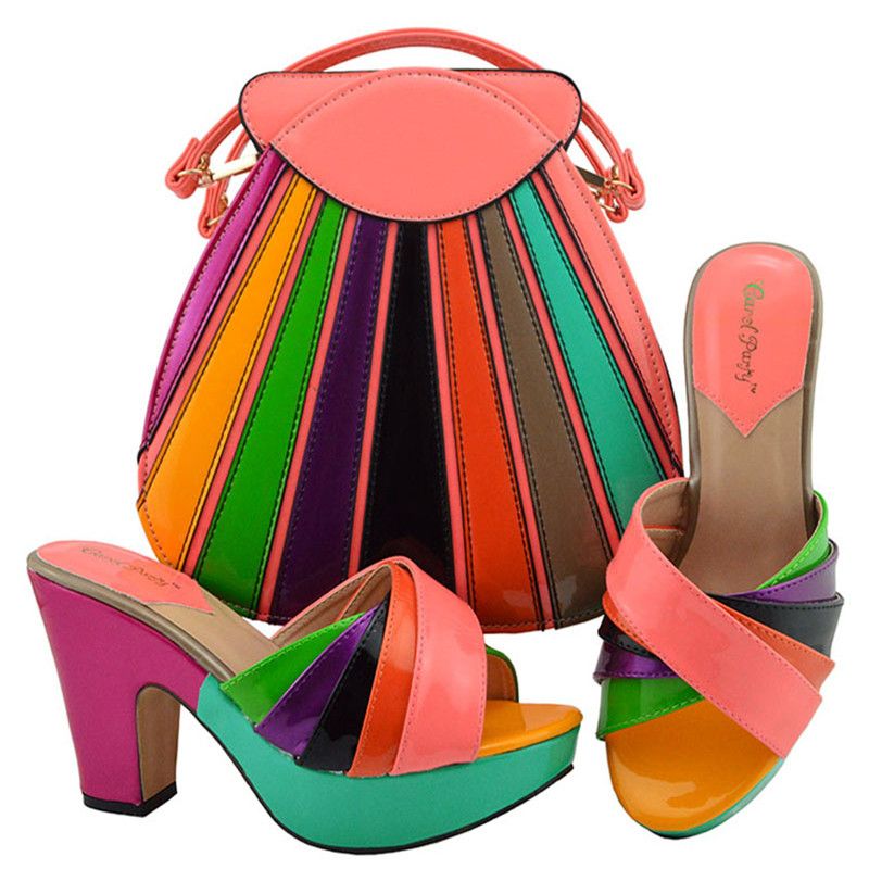 peach color high heels
