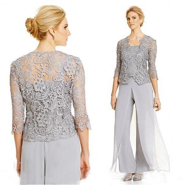 mother of the bride chiffon trouser suits