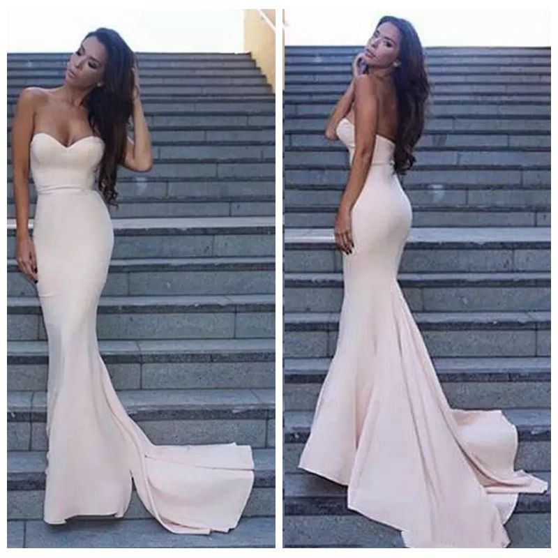 2019 Cheap Simple Mermaid Prom Dresses 