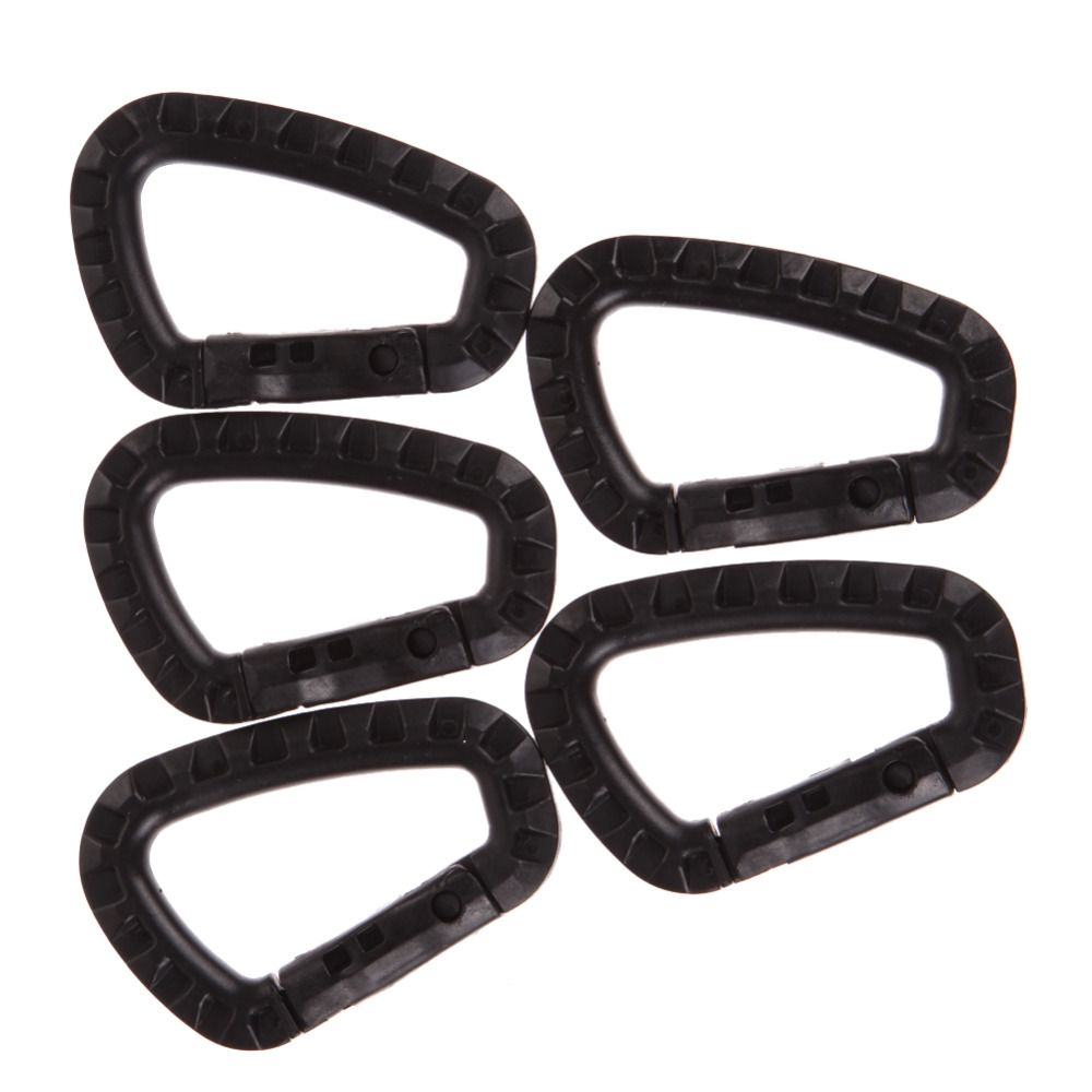 2//5Pcs Outdoor Carabiner D-Ring Key Chain Clip Hook Camping Buckle Snap Plastic