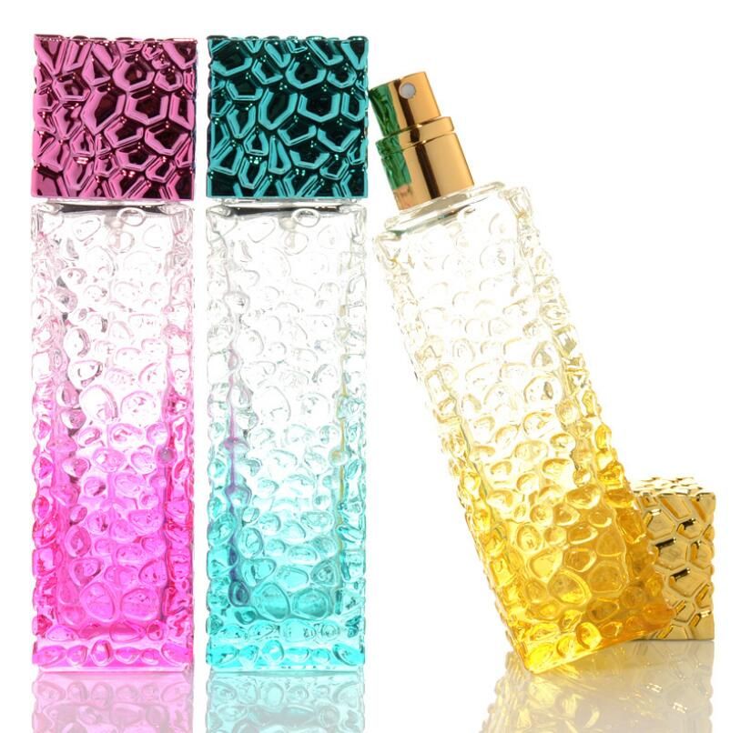 50ml Water Cube Shape Glass Empty Perfume Atomizer Spray Bottles With