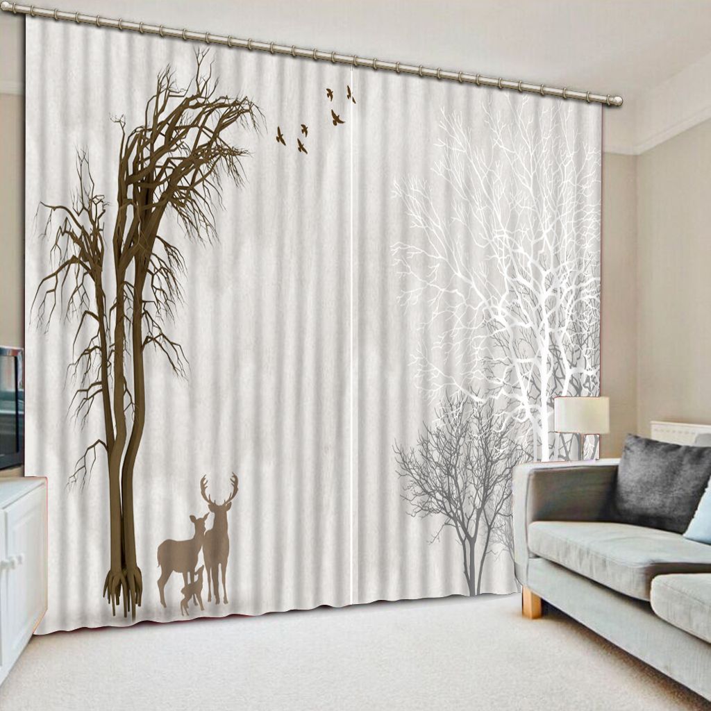 2020 Creative Modern Simple Tree Water 3d Blackout Window Curtain For Living Room Bedroom Kitchen Curtains Decoration From Yiwu2017