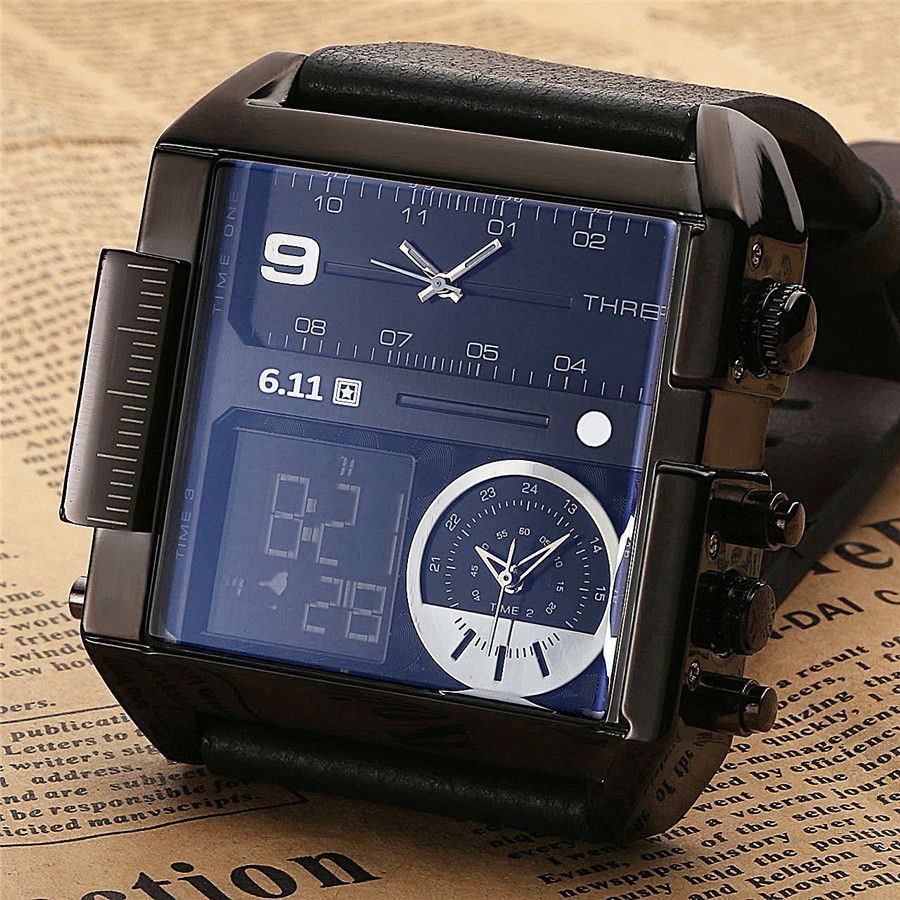 Acquistare Orologi Da Polso Square Orologi Da Polso Uomini LED Impermeabile  Multipla Fuso Orario Mens Relogio Masculino Montre Homme Orologio Sportivo  Economico | Consegna Veloce E Qualità | DHgate Italy