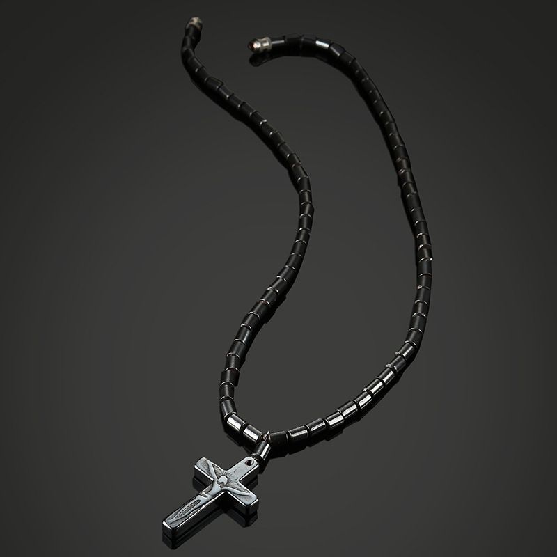 2 CROSS HEMATITE NECKLACES crosses jewelry hemitite men women necklace new