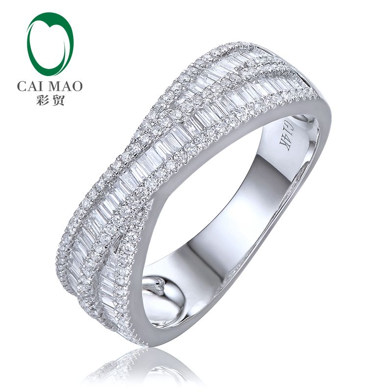 2020 14k Gold Diamond Wedding Band Round Baguette Cut