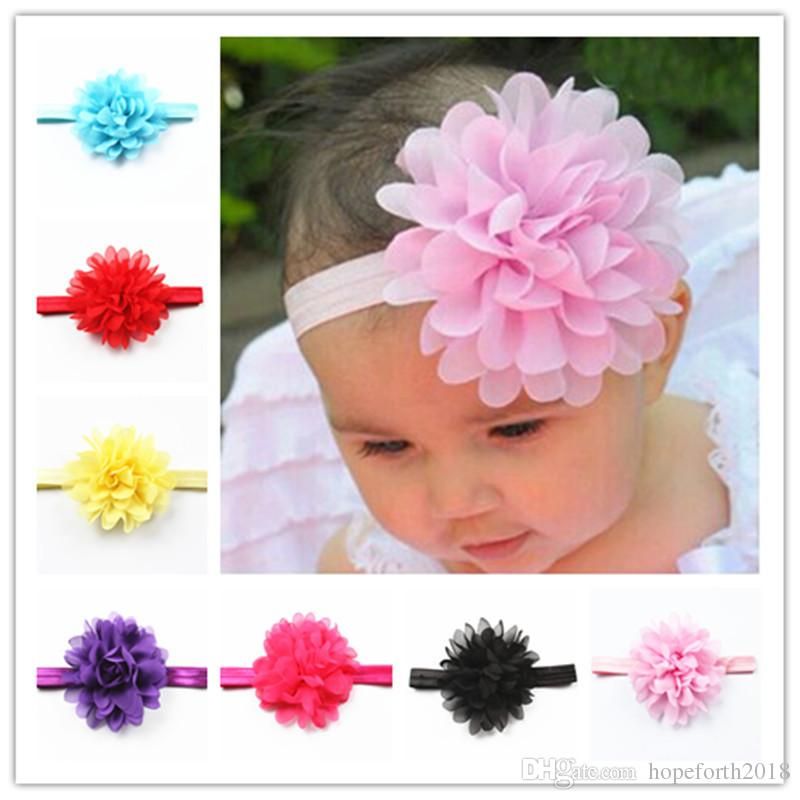 14 colores flores diademas bebé niños palos para el cabello elástico niños  accesorios para el cabello