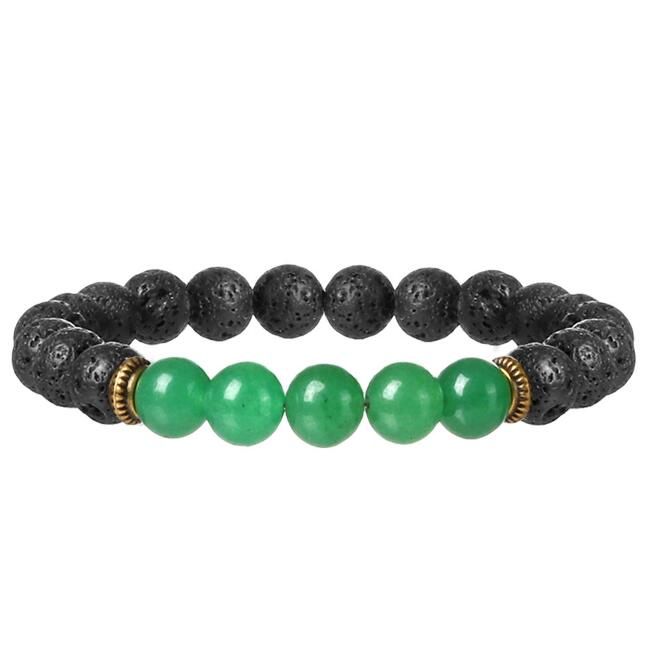 Bracelet de lave vert Aventurine