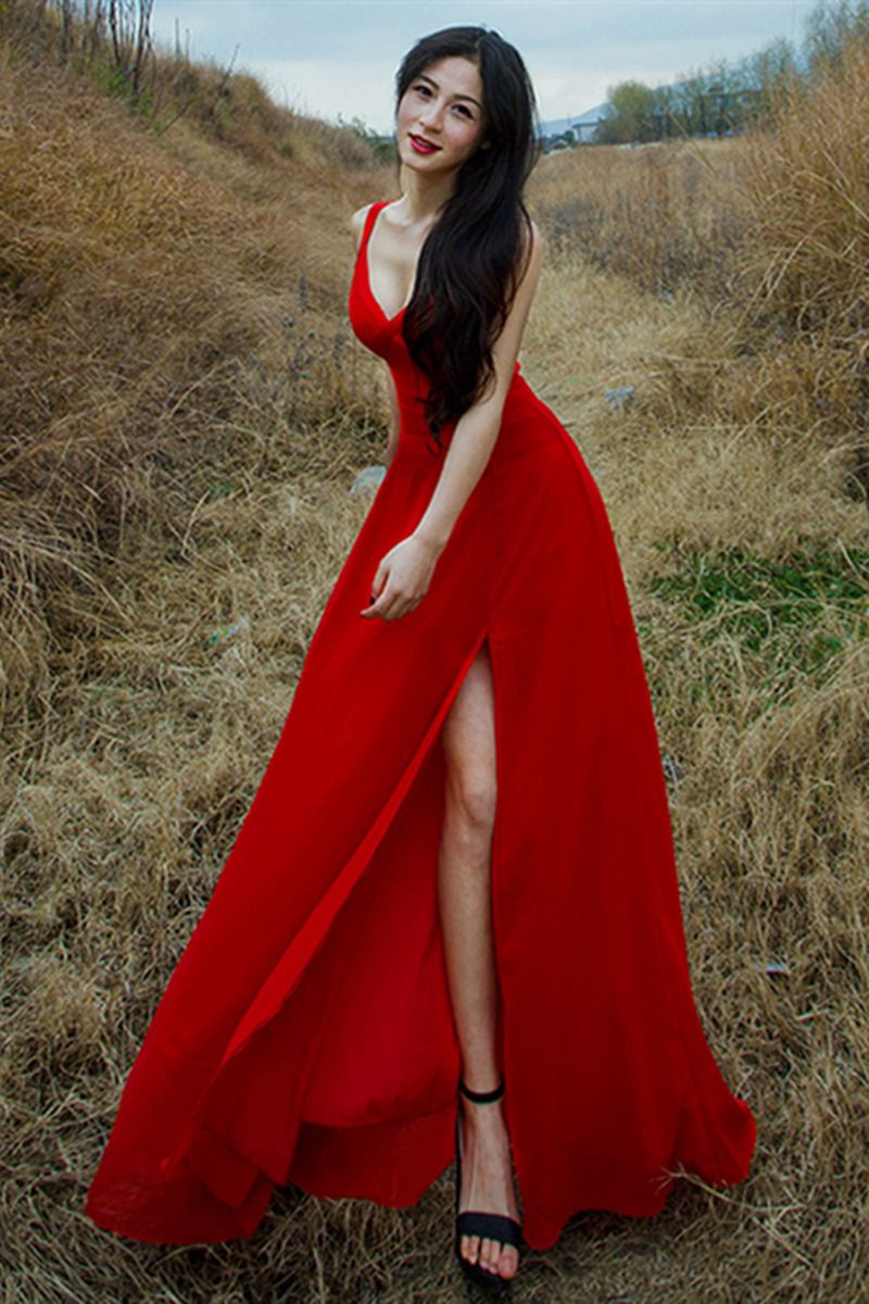 red beach dress maxi
