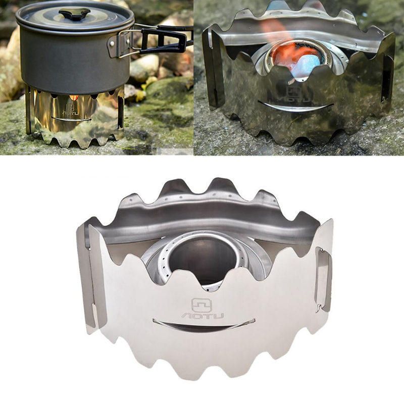 In 1 Aotu Outdoor Camping Mini Cooking Stove Foldable Alcohol