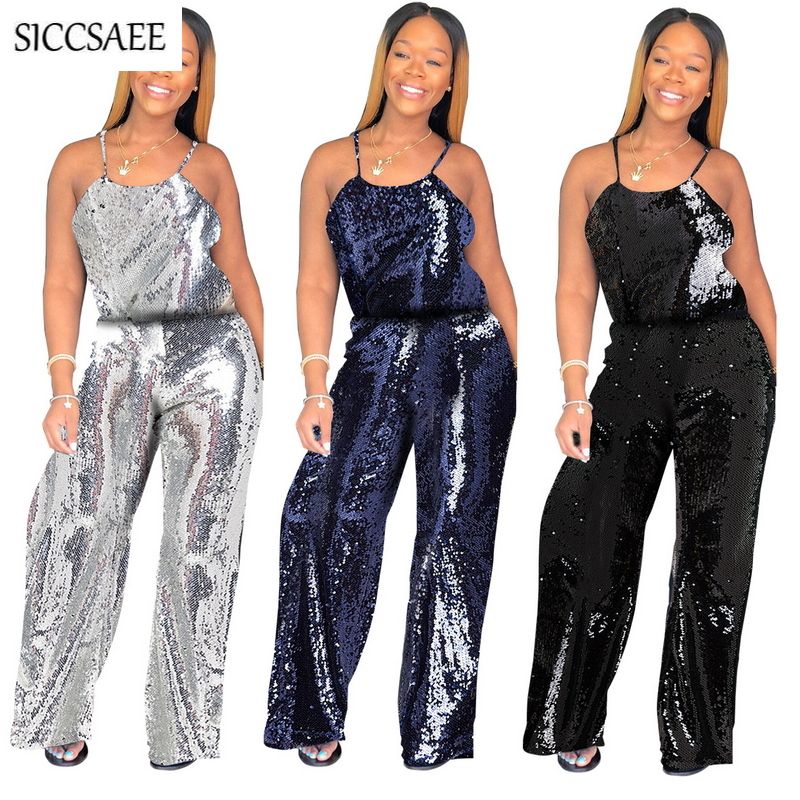 sequin palazzo jumpsuit
