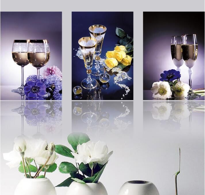 2019 Diy Diamond Painting Wine Glass Flower Diamond Embroidery