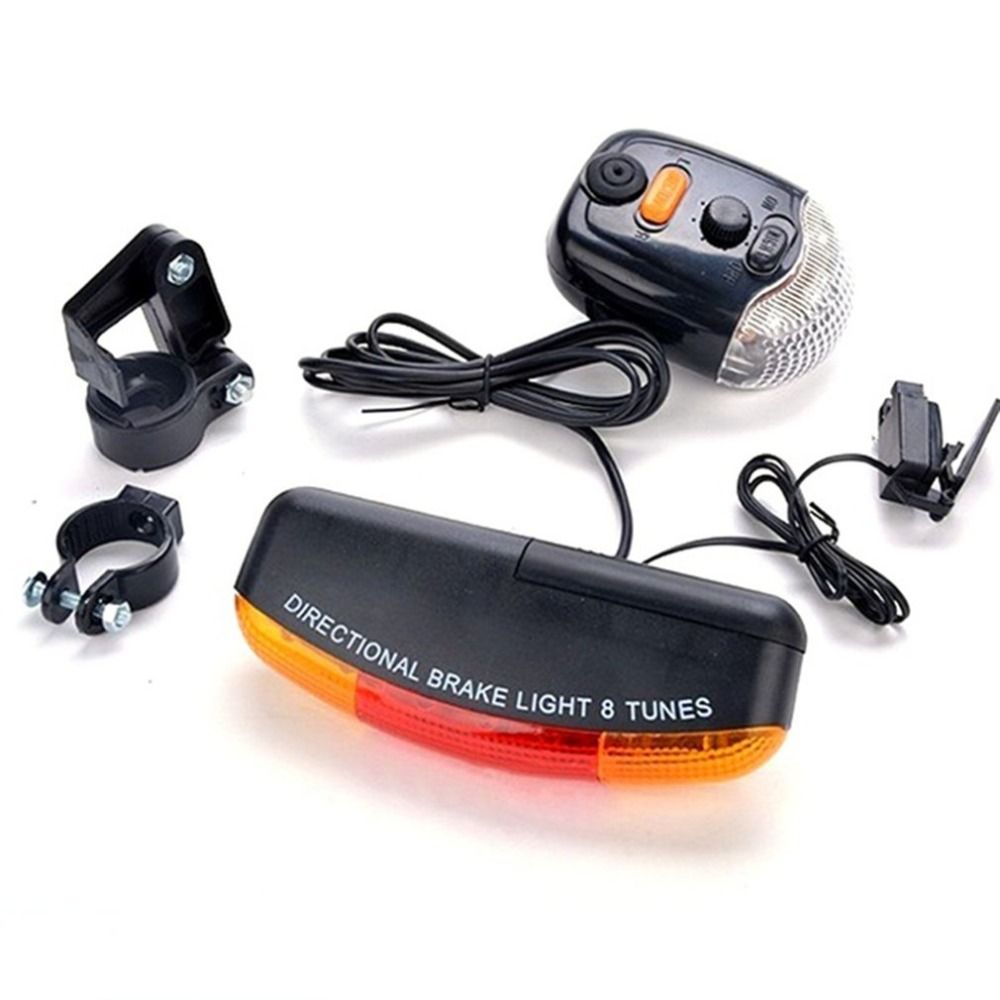 LED Bicycle Bike Turn Signal Directional Brake Light Lamp 8 Sound Horn US Stock 