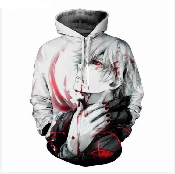 tokyo ghoul pullover moletom com capuz