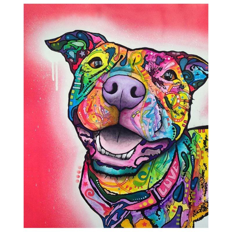 Satin Al 5d Elmas Boyama Renkli Kopek Dekoratif Boyama Yatak Odasi