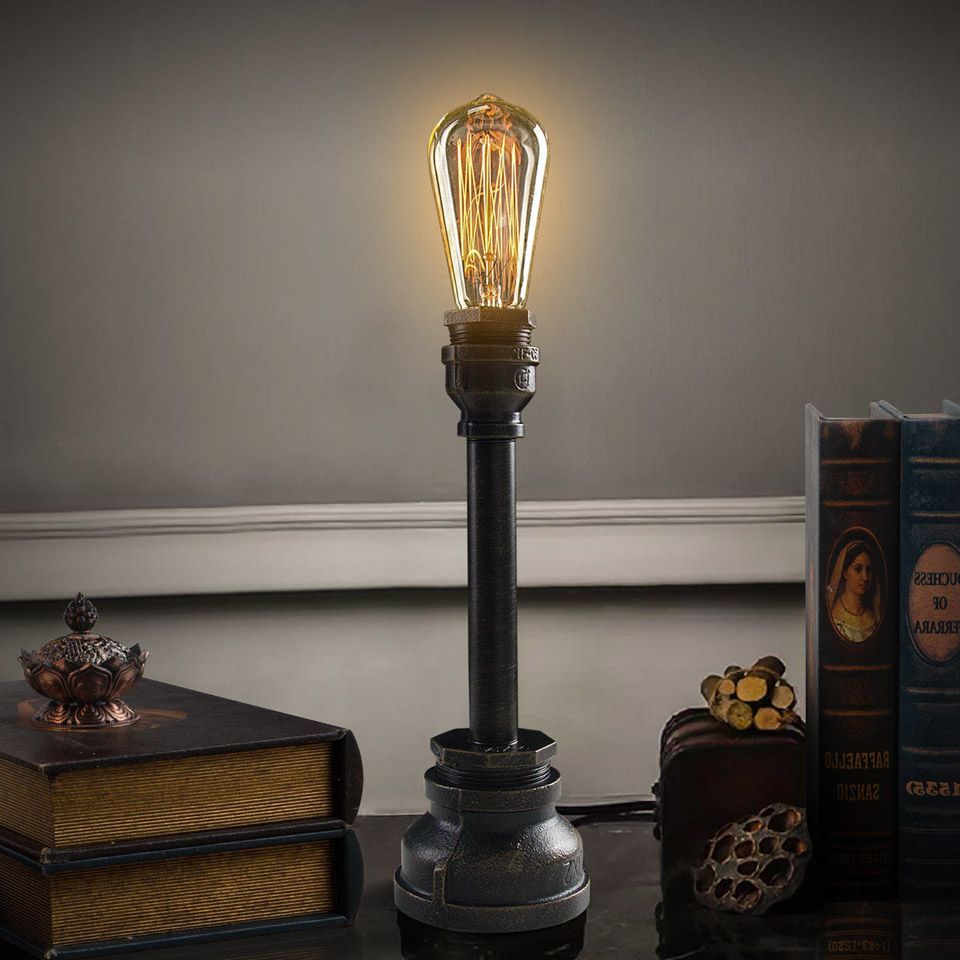 satin al vintage metal e27 masa lambasi novetly su borusu aydinlatma celik boru masa lambalari retro endustriyel demir boru isik yatak odasi icin