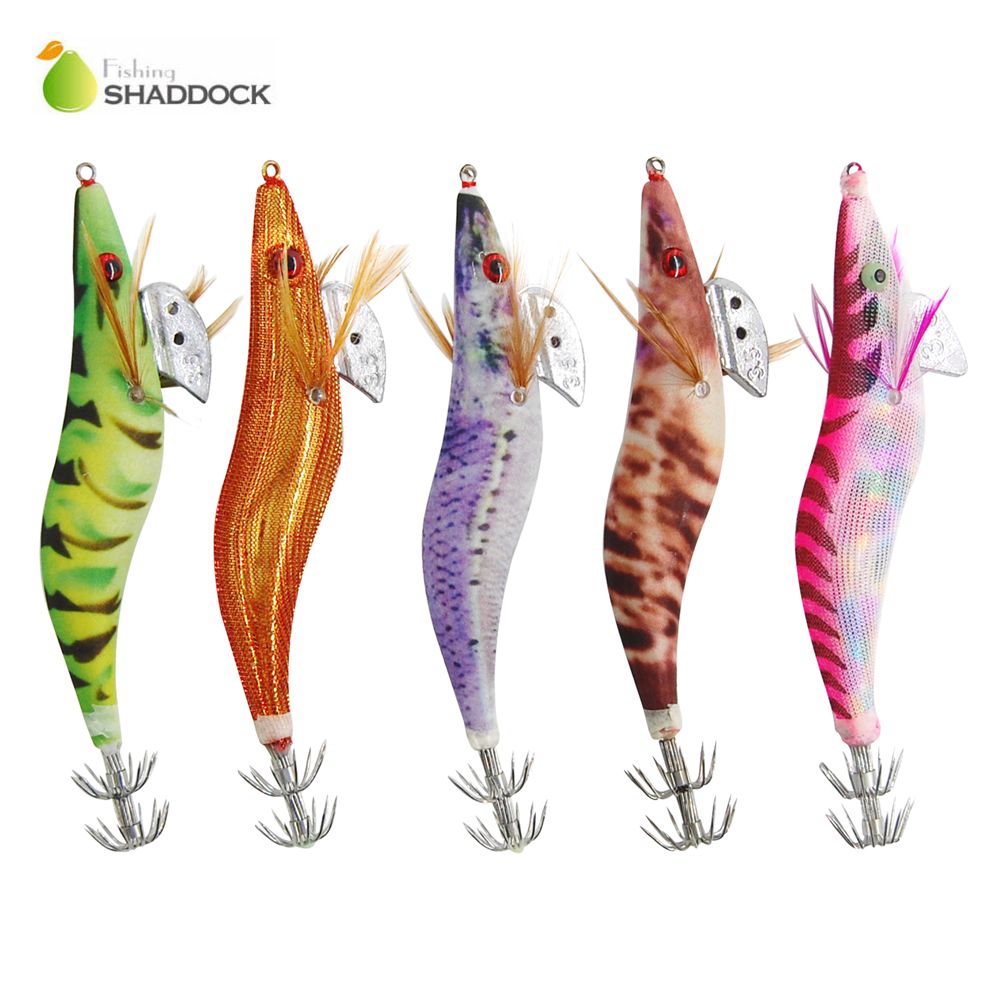6-Pack Glow In The Dark Squid Jigs – Hard Fishing Lures For Saltwater/Freshwater, Shrimp/Prawn Design