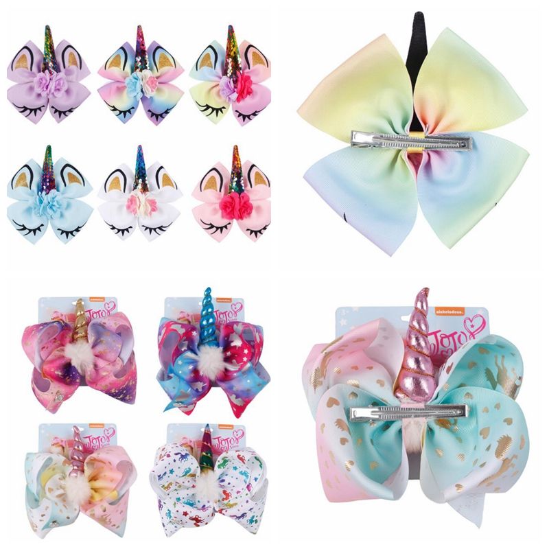 8 Inch Unicorn Barrettes Kids Bowknot Hairpins Girls Hairpins Hair