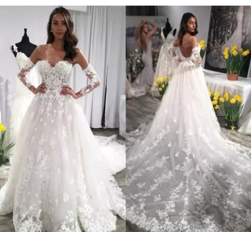 wedding dress with separate train