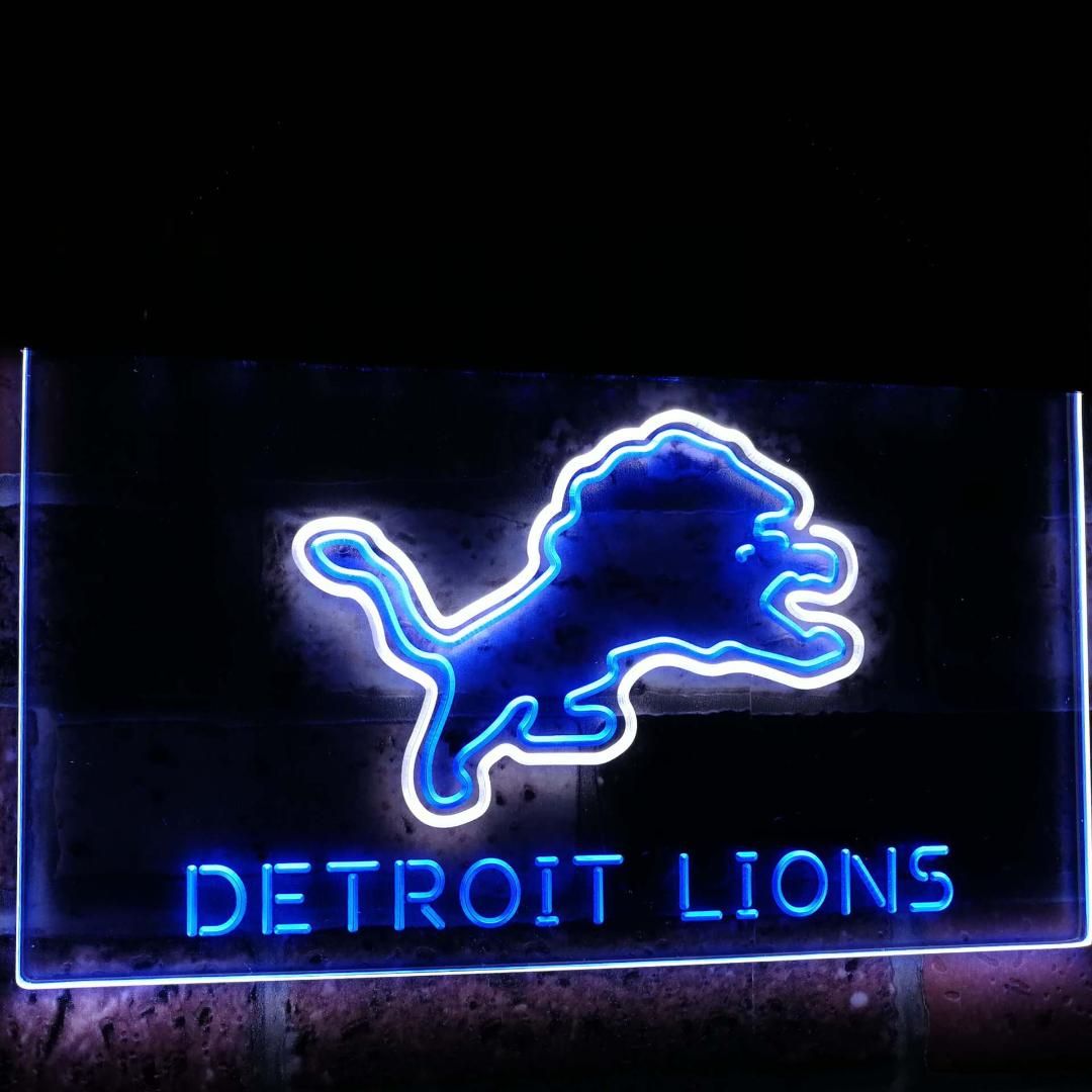 2019 Detroit Lions Football Bar Decoration Gift Dual Color Led
