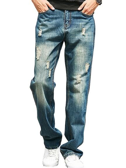 mens loose fit distressed jeans