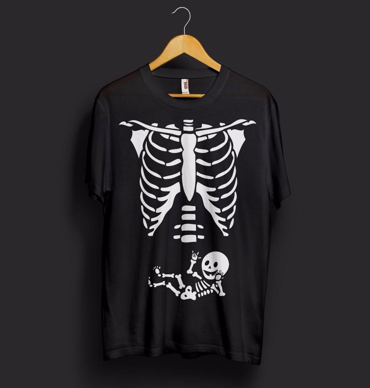 Pregnant Skeleton Womens Girls Short Sleeve Cotton Top Fancy Funny T Shirt Lot