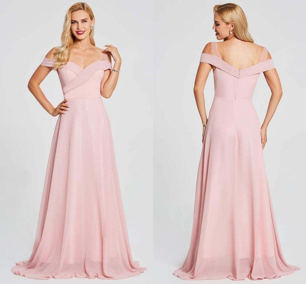 pink simple wedding dress