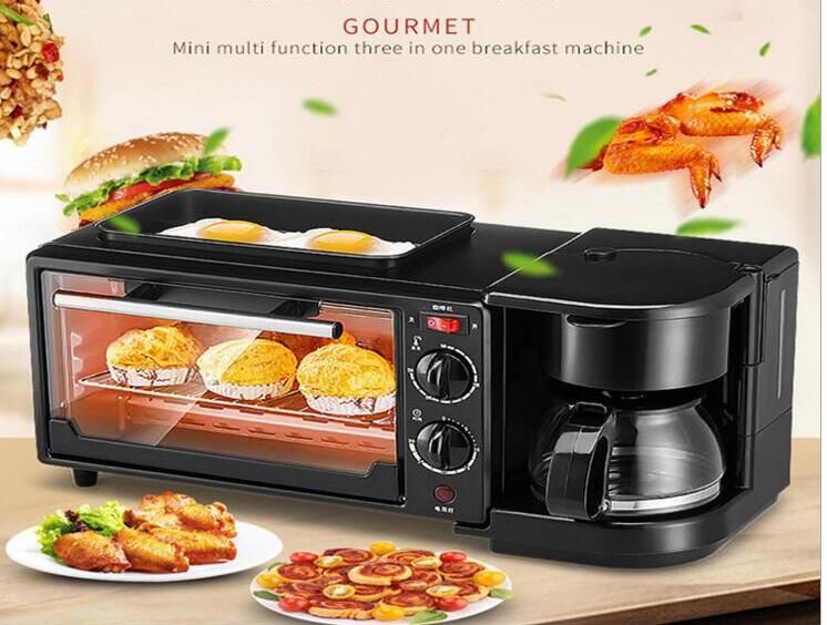 fornello per Uova,Rosa Mini Forno con tostapane con Timer Macchina per la Colazione Multifunzione Wgwioo Macchina per la Colazione 4 in 1 Piastra Antiaderente e Facile da Pulire 
