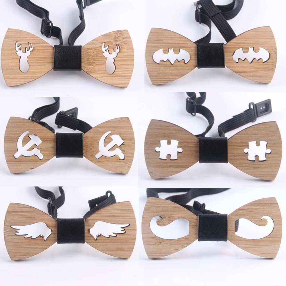 Wooden Bow Tie Bats