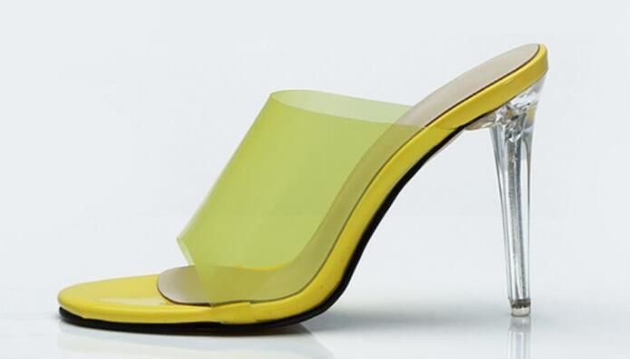 clear yellow heels