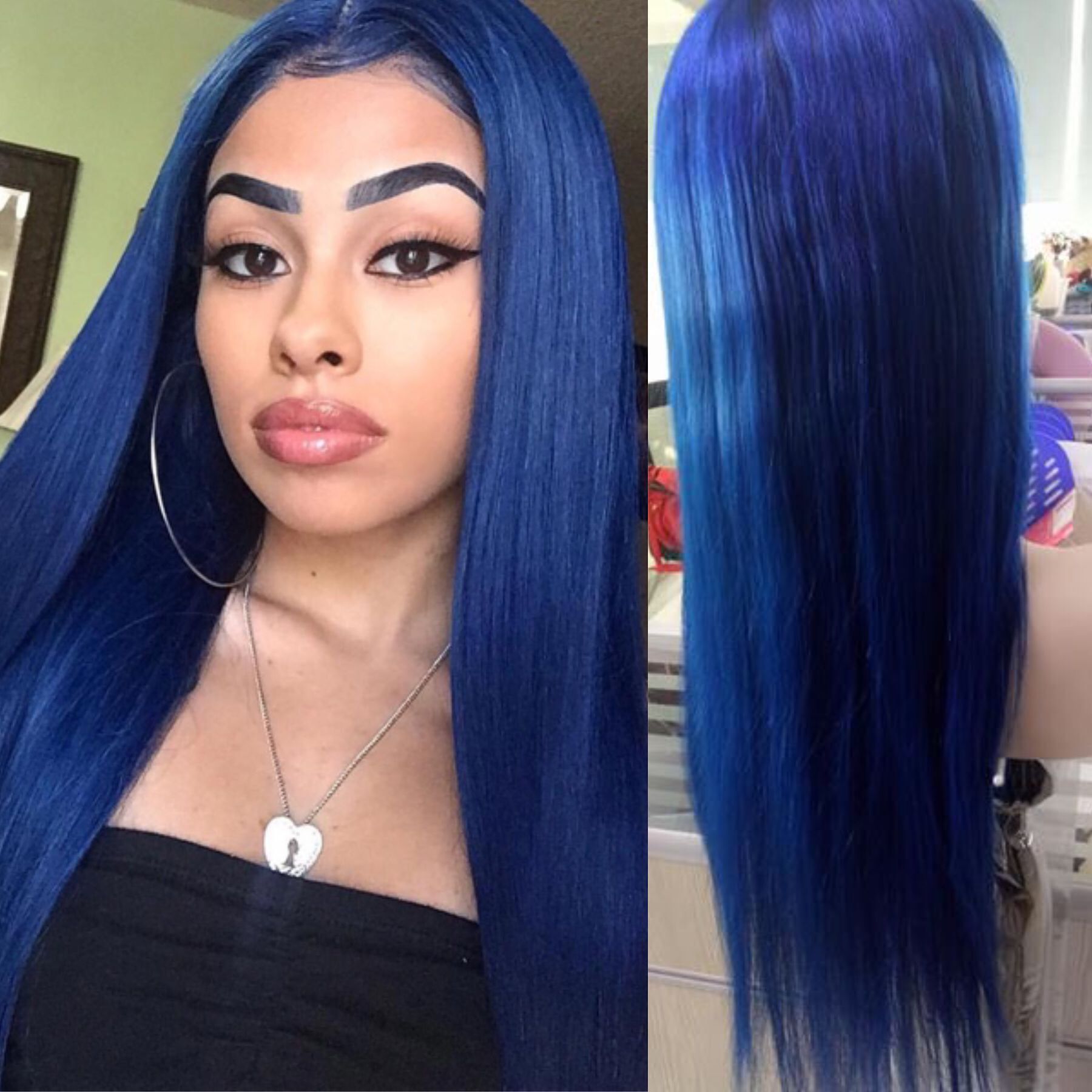 perruque bleu