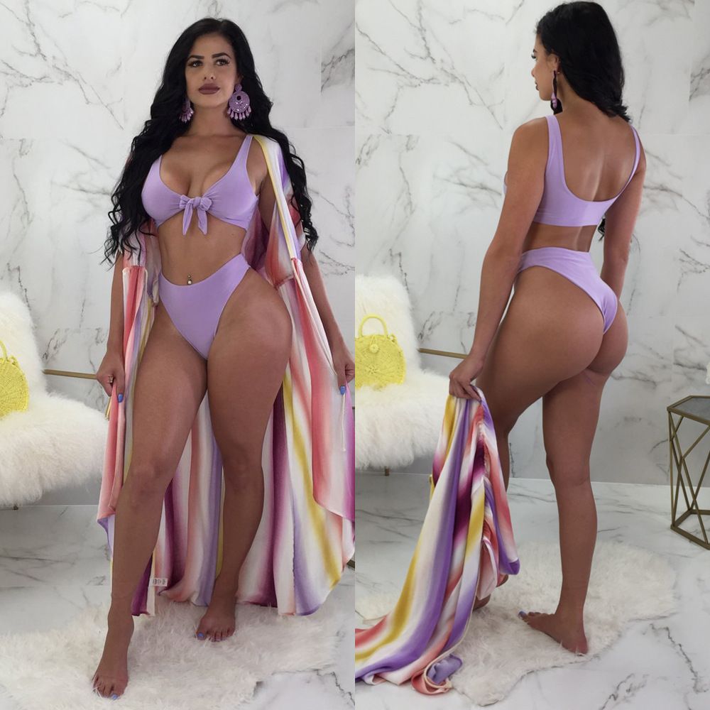 high waisted bikini with cover up