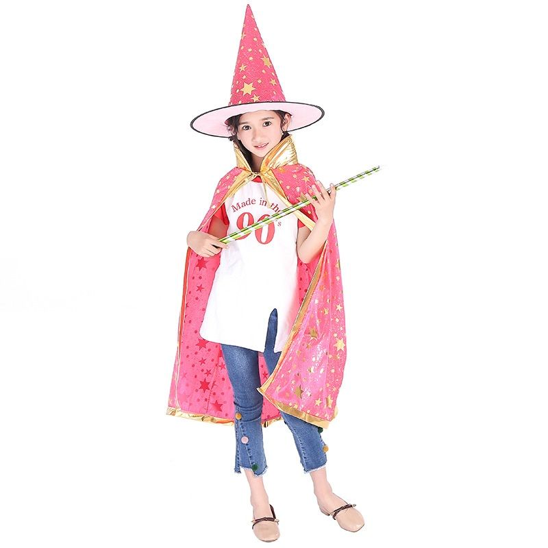 Fantasia Capa de Bruxa Infantil 80cm + Chapéu Halloween