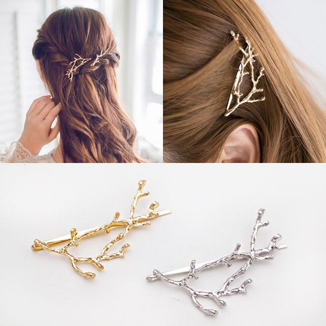 Xmas Gift Fashion Women Hairpins Girl Barrette Silver Gold Metal
