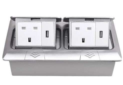 All Aluminum Panel Pop Up Floor Socket 13a Uk Standard Power