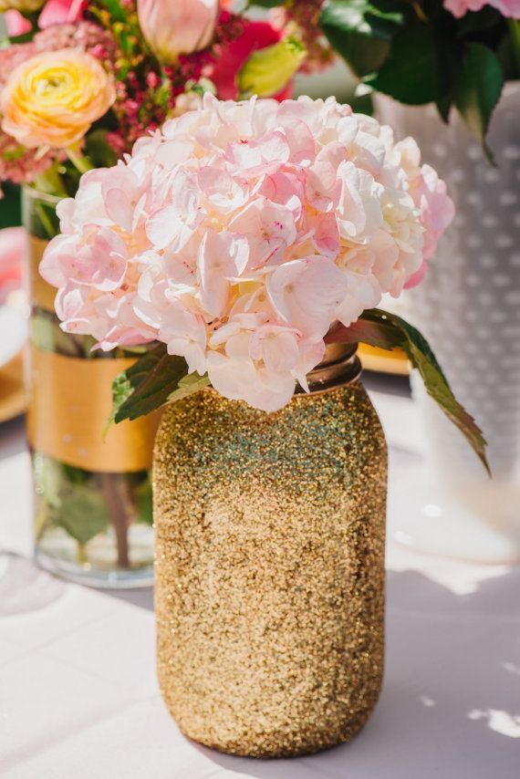 New Arrival Gold Silver Sparkly Mason Jar Glitter Mason Jar For