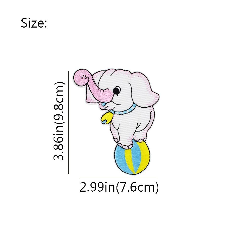Blue Pink Elephant Patches Elephant Appliques Iron On or Sew On 8cm 3/"inch