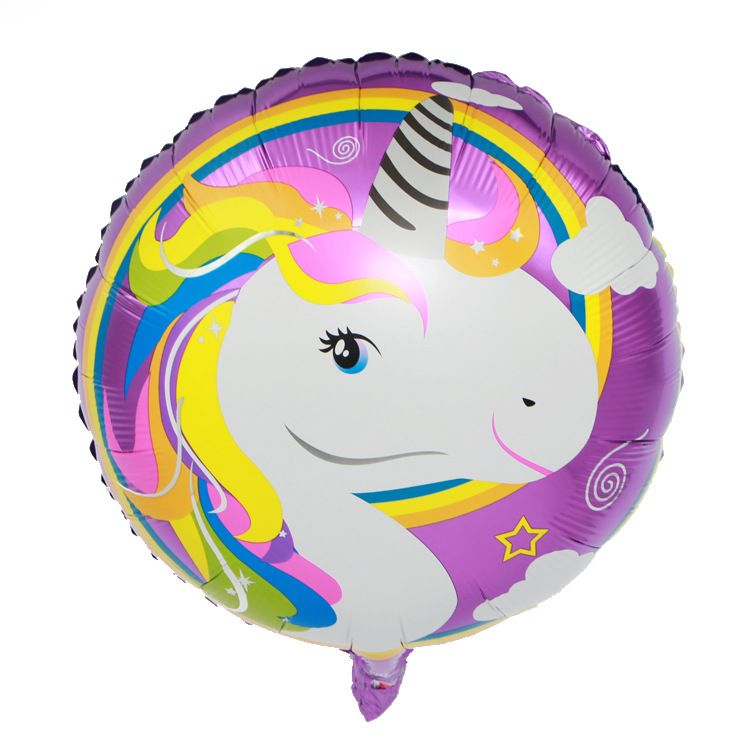 18 Pulgadas Unicornio Globos de Aluminio Dibujos Animados Pequeños Globos  de Helio Cumpleaños de Bodas de Cumpleaños Decoraciones Divertidas Globos  Redondos