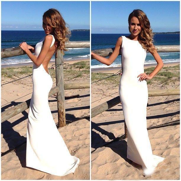 plain beach wedding dresses