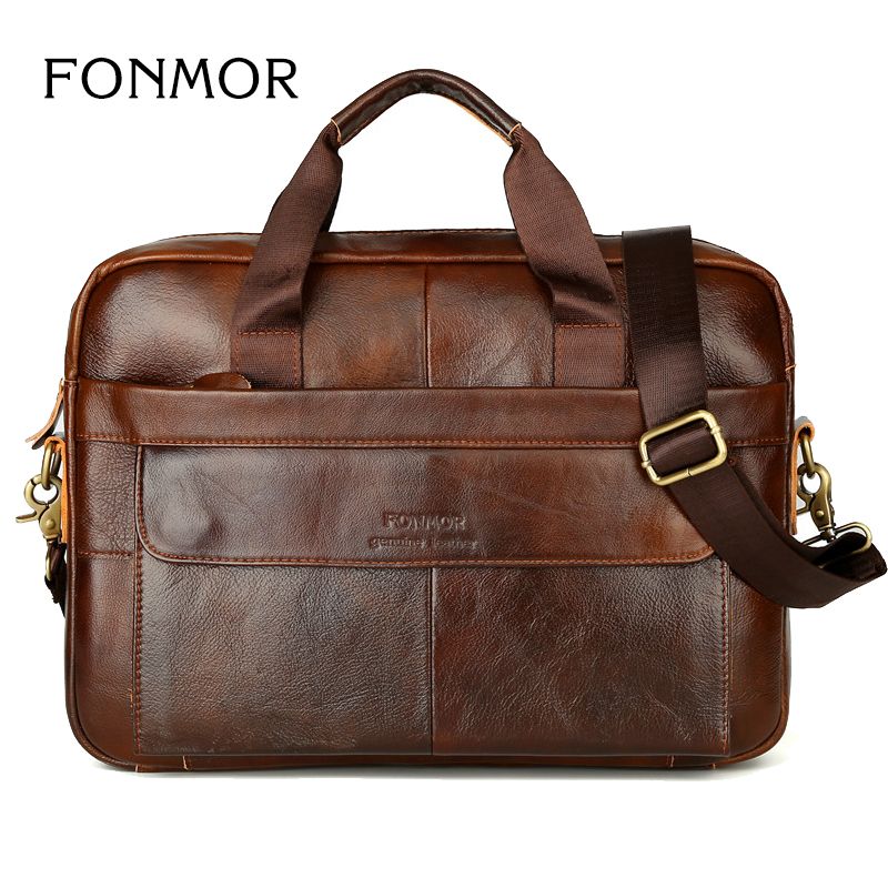 Men/'s Genuine Leather Vintage Handbag Briefcase Messenger Shoulder Laptop Bag