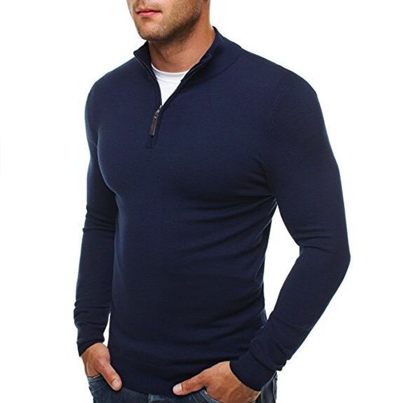 Großhandel Herren Pullover Für 2019 Pullover Pullover Männer Casual Slim Fit Strickpullover Männer Klassische Reißverschluss Hoher Kragen Männlichen Großhandel Herren Pullover Für 2019 Pullover Pullover Männer Casual Slim Fit Strickpullover Männer Klassische Reißverschluss Hoher Kragen Männlichen
