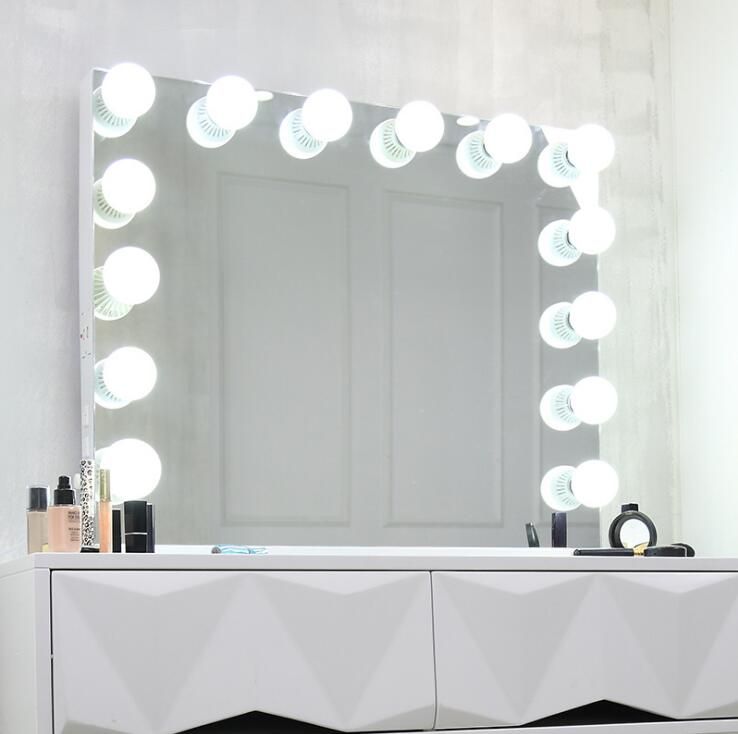 Double miroir de maquillage avec lumière Make up Miroir Cosmétique Miroir