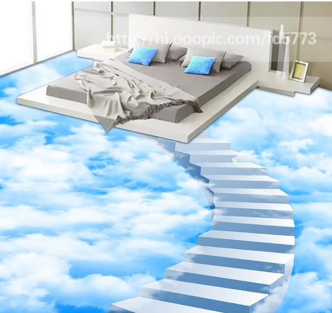3d Flooring For Living Room And Bedroom Creative Clouds Step Ladder Bathroom Bathroom Bedroom 3d Floor High Resolution Desktop Wallpapers High