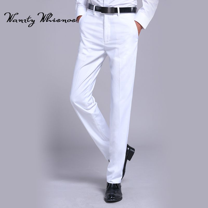 mens white pants slim fit
