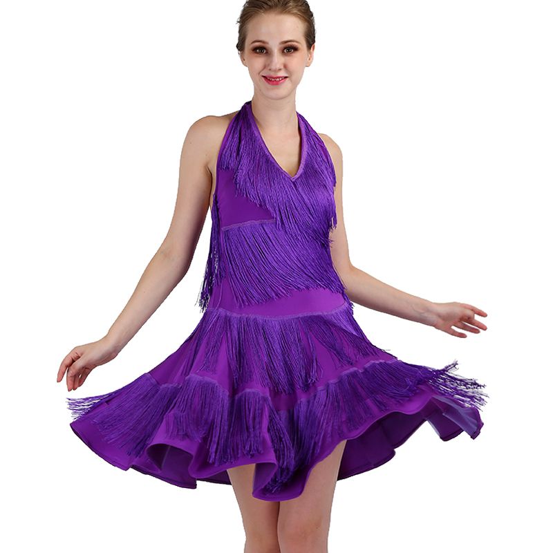 lavender fringe dress